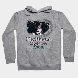 My Heart My Love My Cat Hoodie